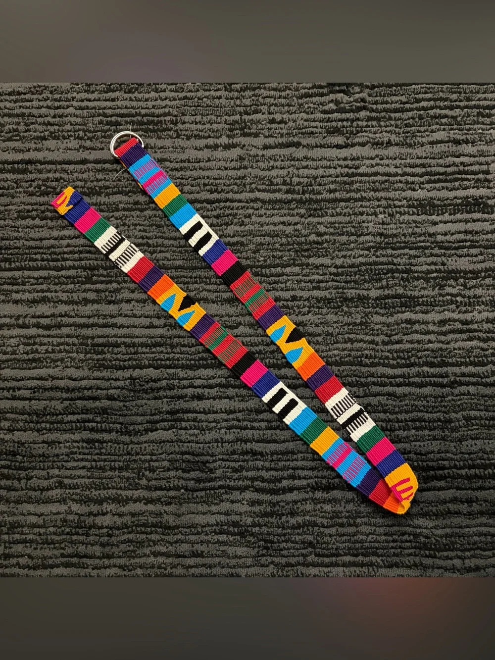 XiRENA Multicolor Woven Stripe Belt with D-Ring